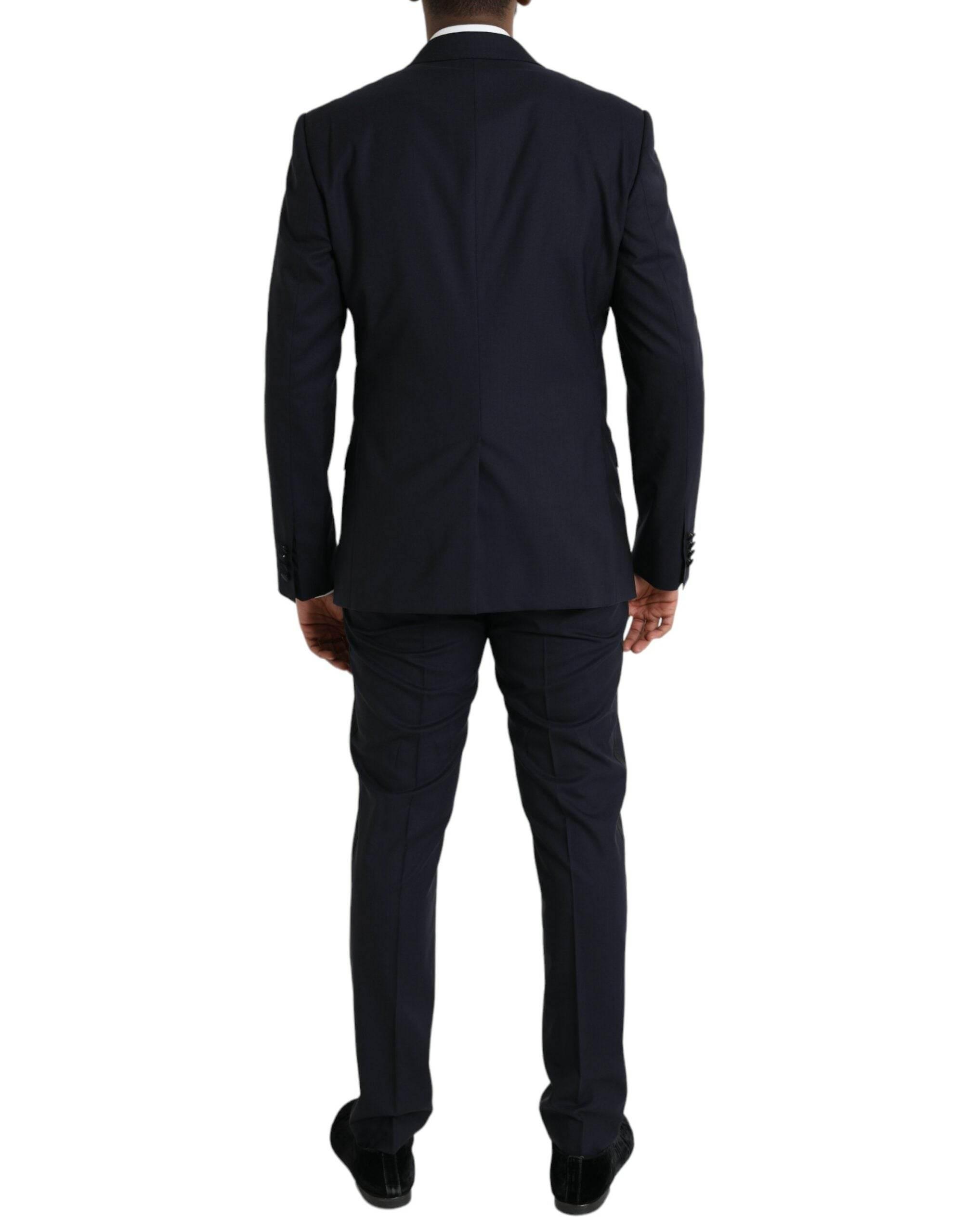 Dolce & Gabbana Dark Blue MARTINI Wool Formal 3 Piece Suit - Hilstor