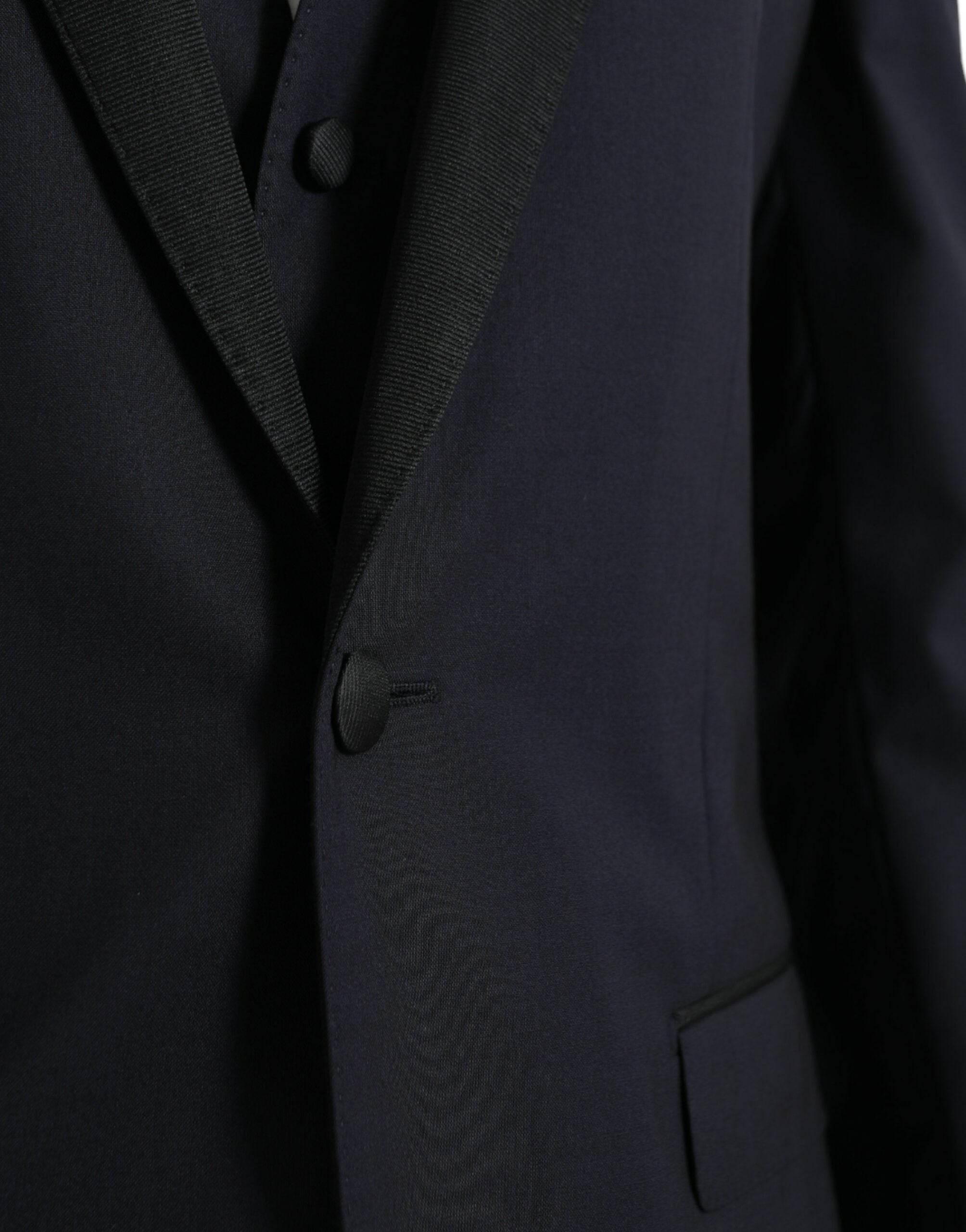 Dolce & Gabbana Dark Blue MARTINI Wool Formal 3 Piece Suit - Hilstor