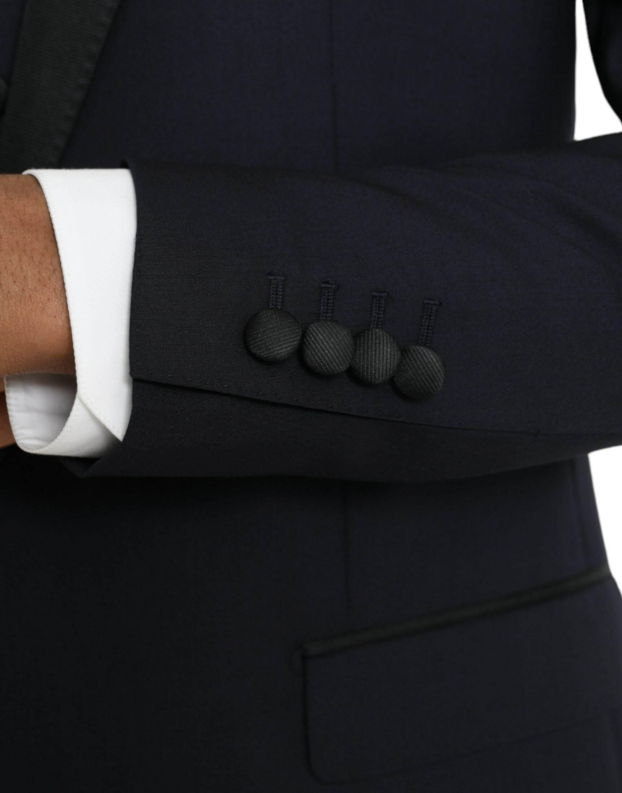Dolce & Gabbana Dark Blue MARTINI Wool Formal 3 Piece Suit - Hilstor