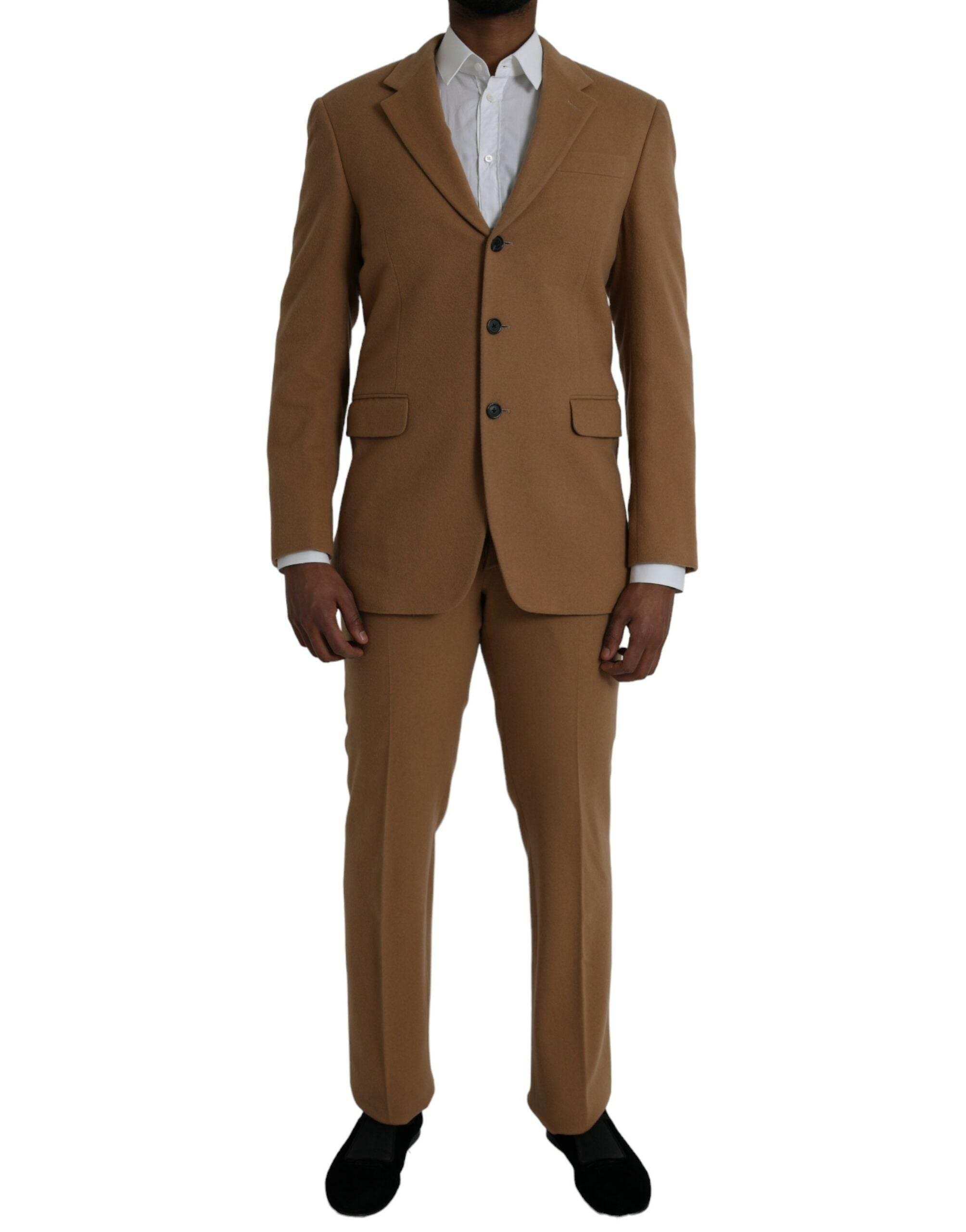 Prada Brown Cashmere 2 Piece Single Breasted Suit - Hilstor