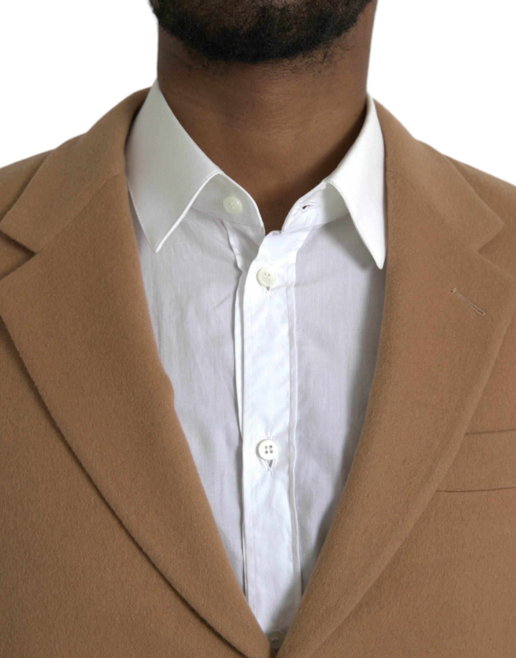 Prada Brown Cashmere 2 Piece Single Breasted Suit - Hilstor