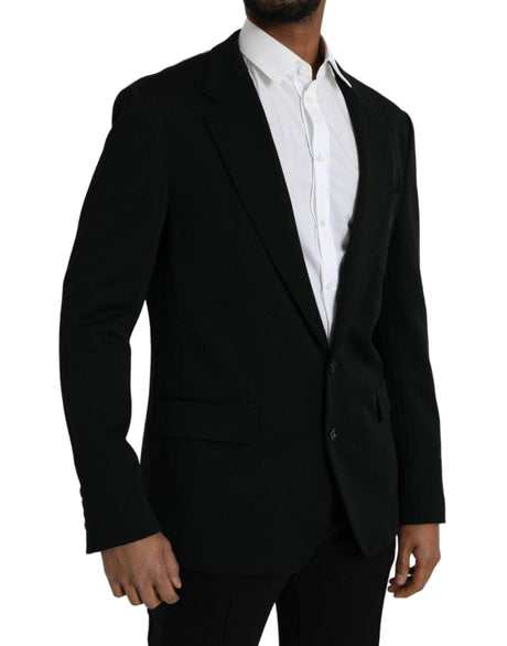 Dolce & Gabbana Black Wool Single Breasted Coat Blazer - Hilstor