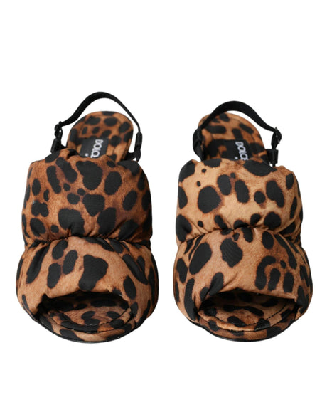 Dolce & Gabbana Brown Leopard Slingback Heels Sandals Shoes - Hilstor