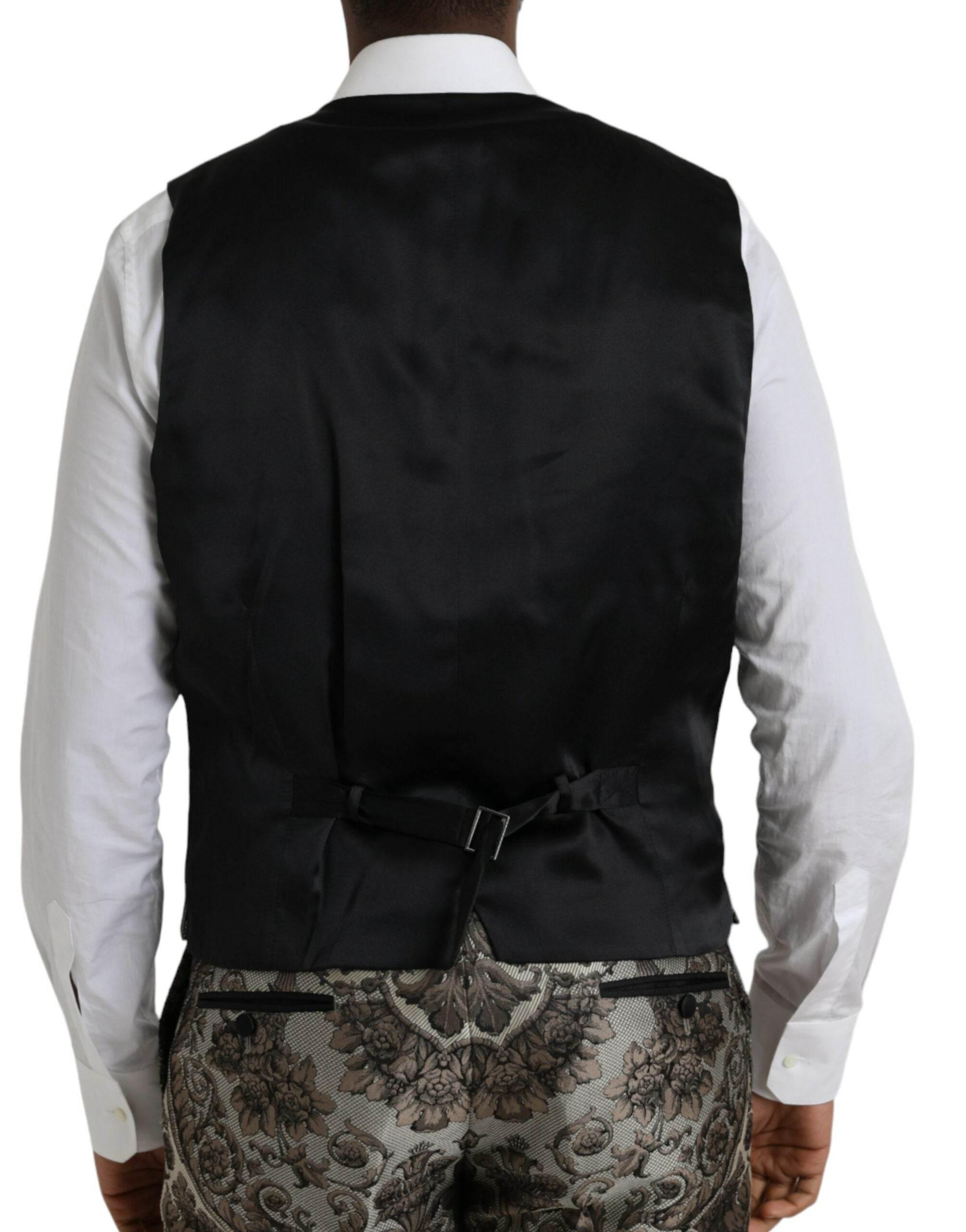 Dolce & Gabbana Brown Floral Jacquard Formal 3 Piece Suit - Hilstor