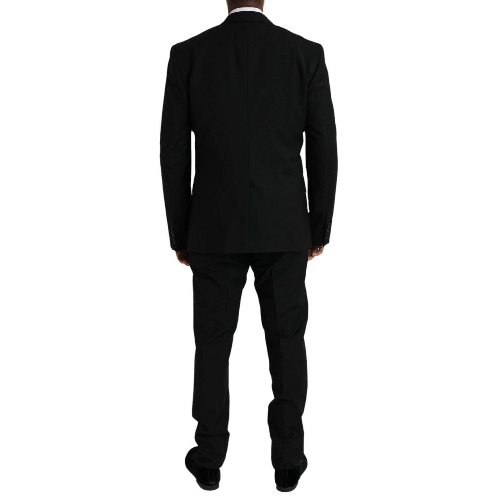 Dolce & Gabbana Black Polyester STAFF Formal 3 Piece Suit - Hilstor