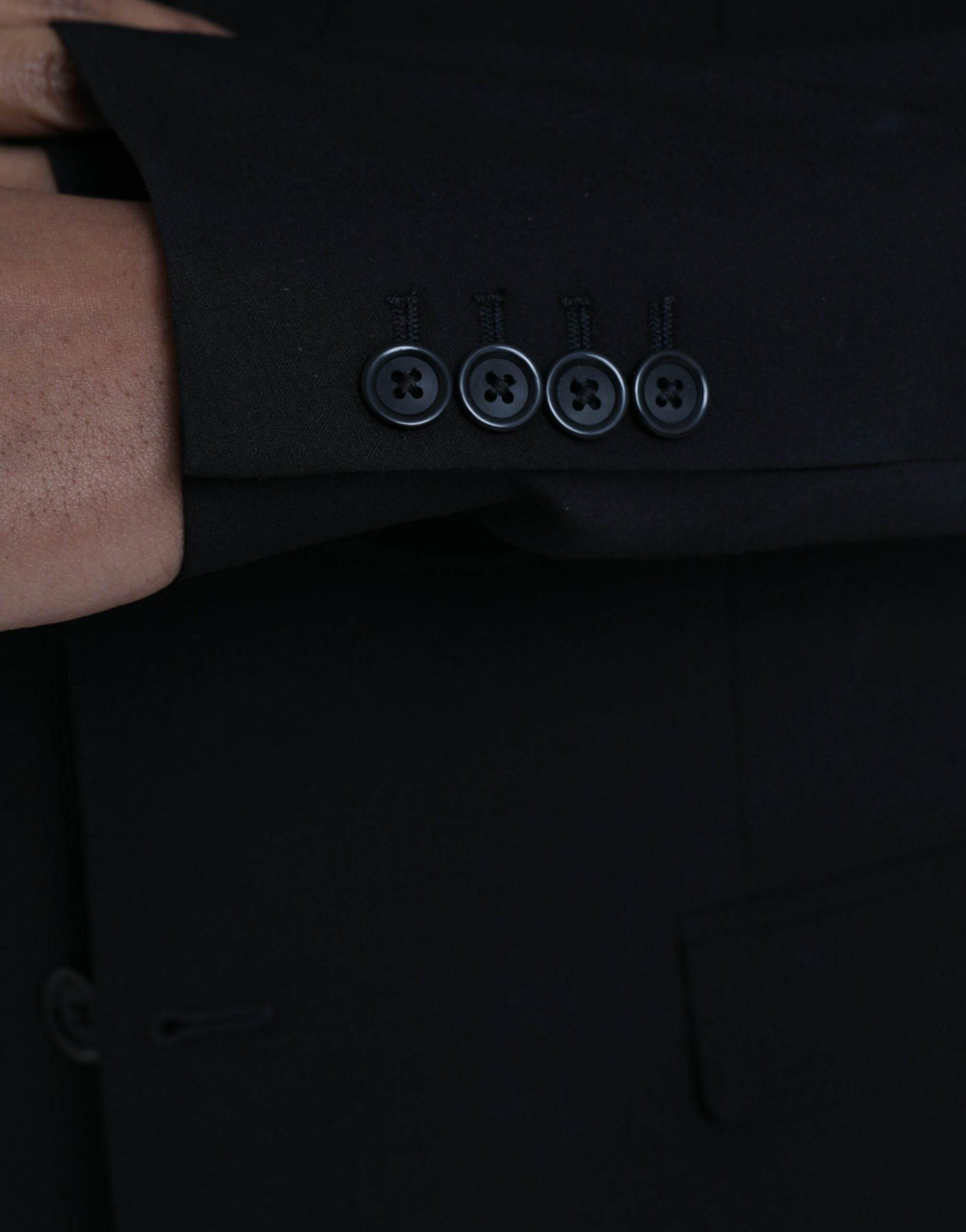 Dolce & Gabbana Black Polyester STAFF Formal 3 Piece Suit - Hilstor