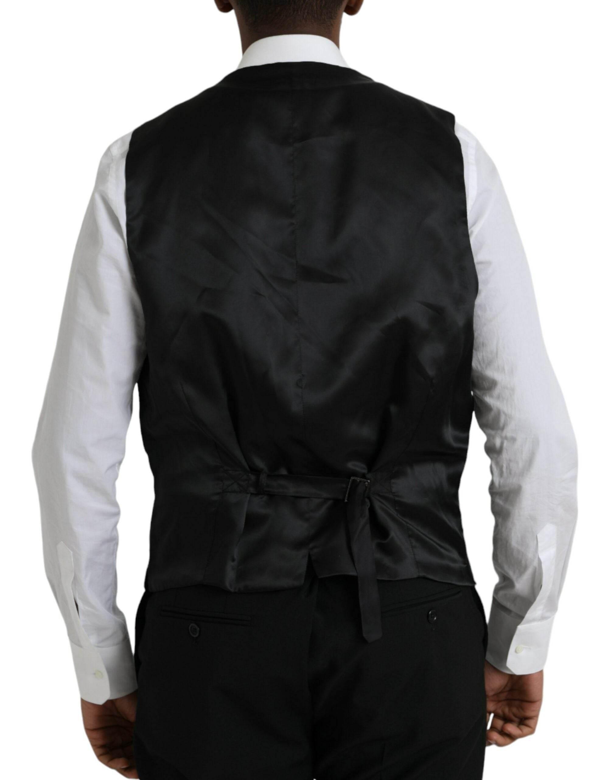 Dolce & Gabbana Black Polyester STAFF Formal 3 Piece Suit - Hilstor