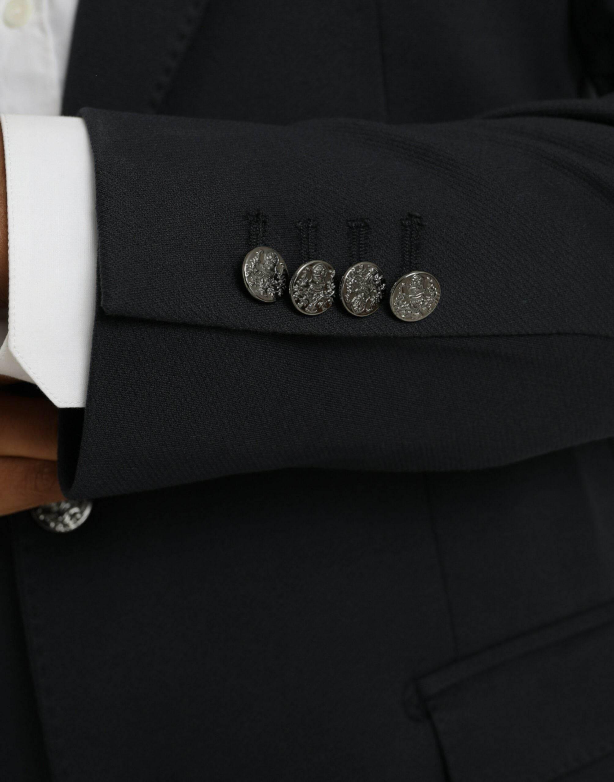 Dolce & Gabbana Dark Blue Cotton Single Breasted Coat Blazer - Hilstor