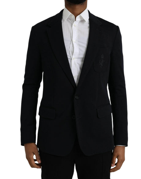 Dolce & Gabbana Black Wool Single Breasted Coat Blazer - Hilstor