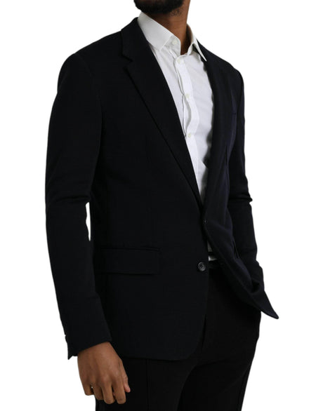 Dolce & Gabbana Black Wool Single Breasted Coat Blazer - Hilstor