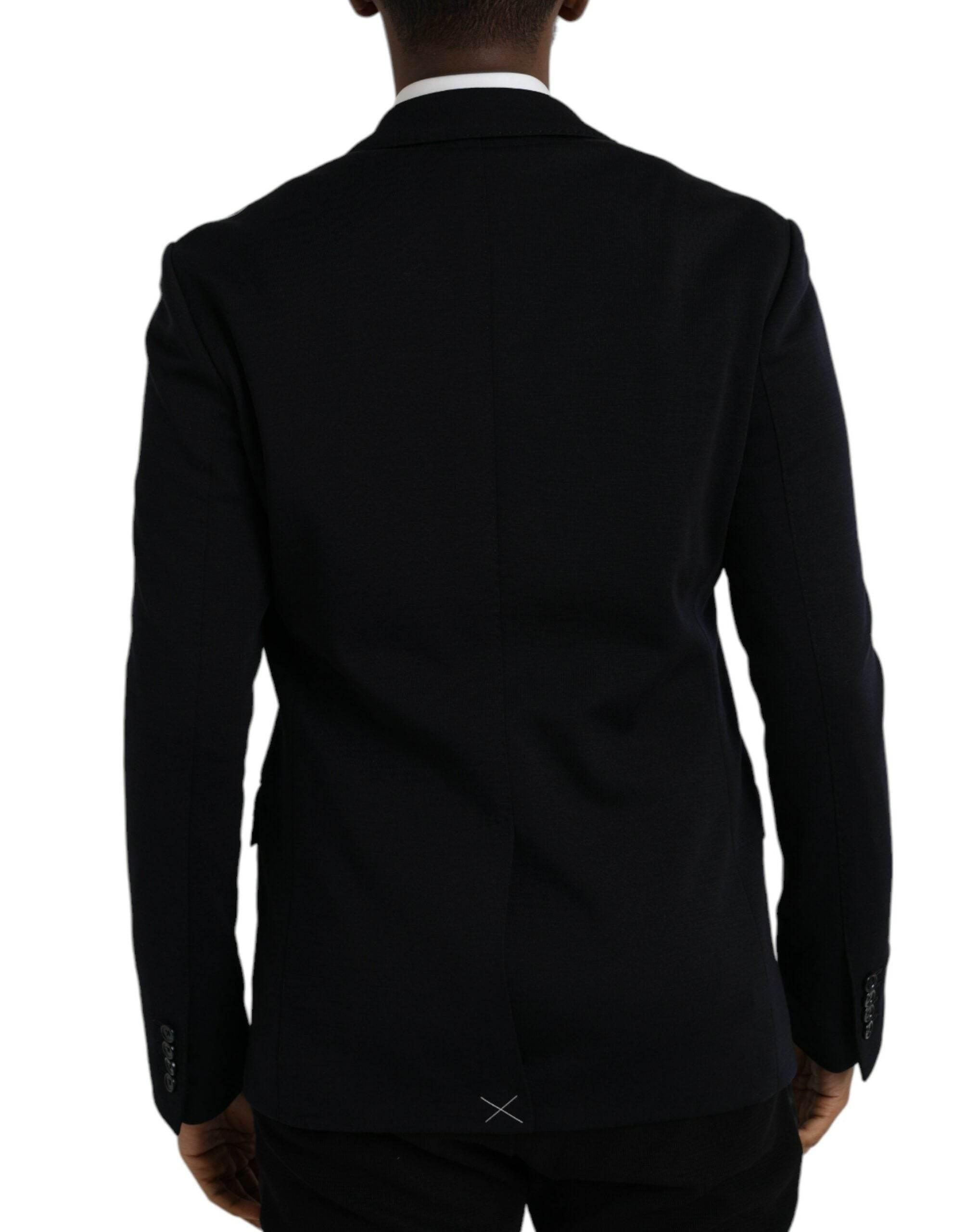 Dolce & Gabbana Black Wool Single Breasted Coat Blazer - Hilstor
