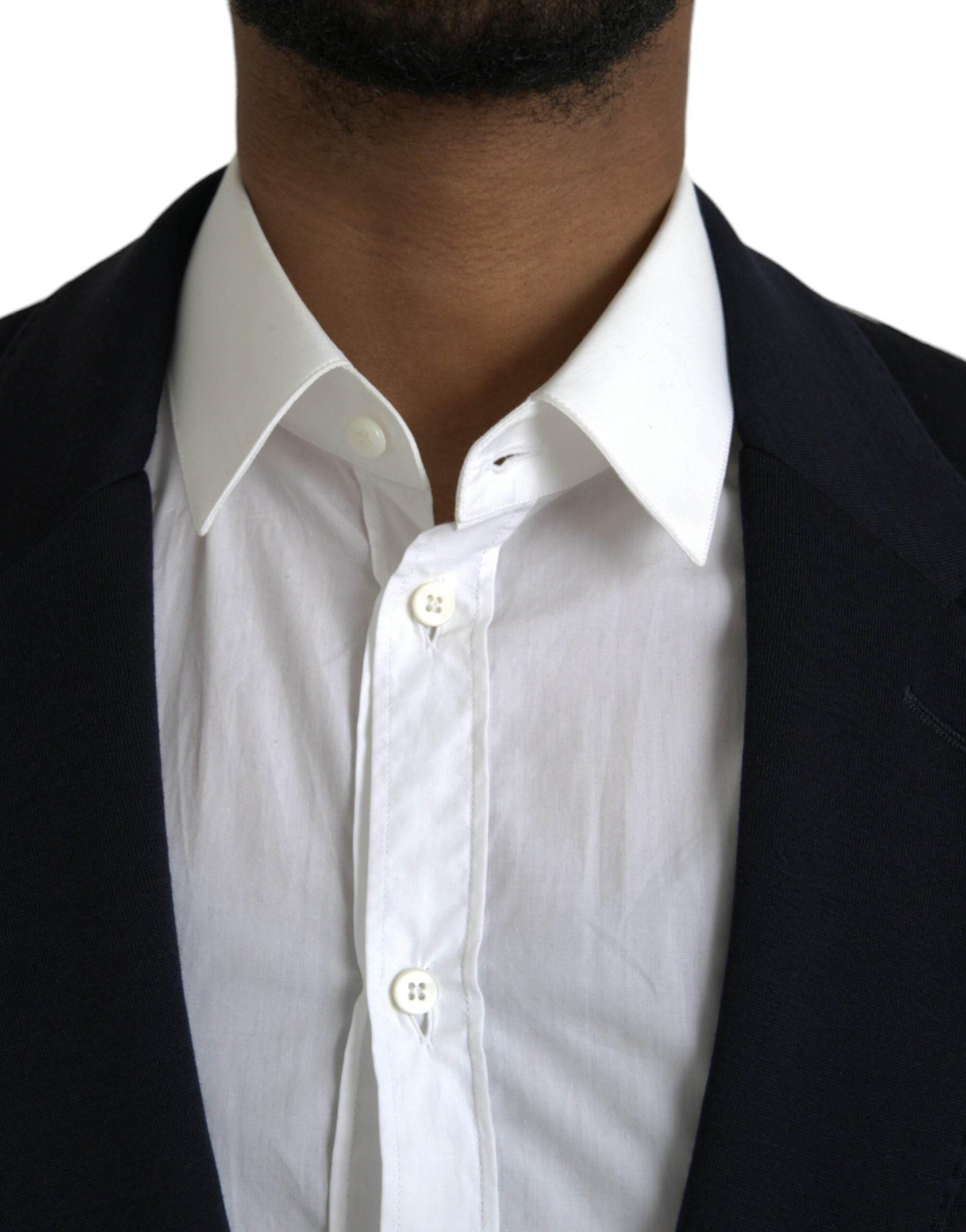 Dolce & Gabbana Black Wool Single Breasted Coat Blazer - Hilstor