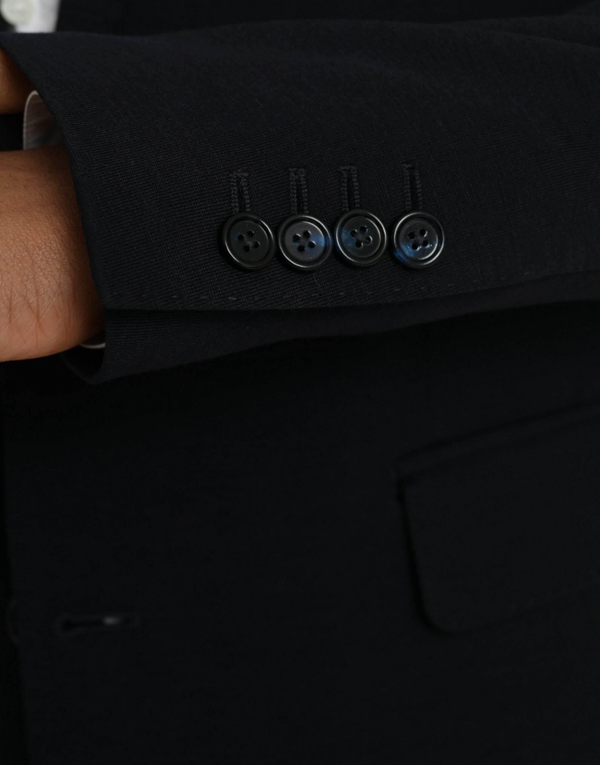 Dolce & Gabbana Black Wool Single Breasted Coat Blazer - Hilstor