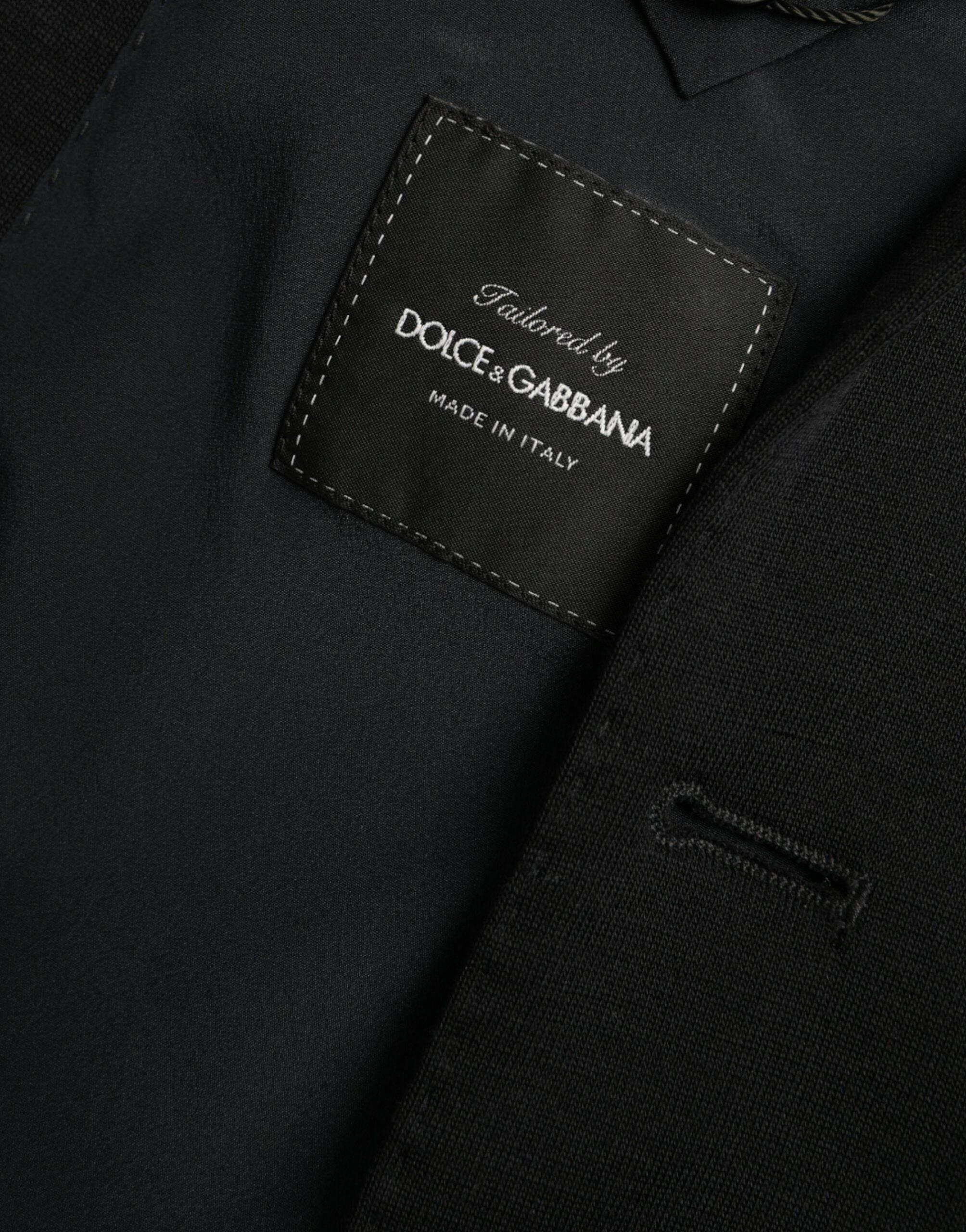 Dolce & Gabbana Black Wool Single Breasted Coat Blazer - Hilstor