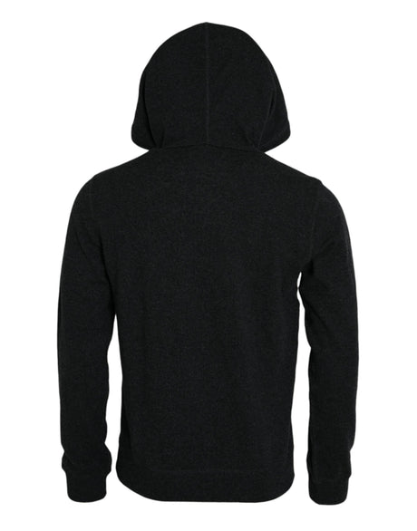 Dolce & Gabbana Dark Gray Cashmere Hooded Pullover Sweater - Hilstor