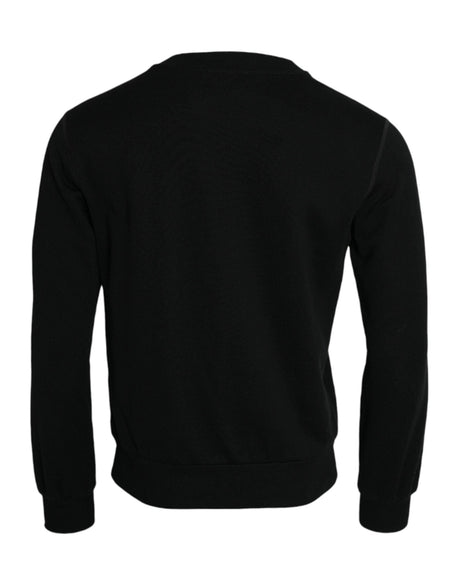 Dolce & Gabbana Black Cotton Long Sleeves Sweatshirt Sweater - Hilstor