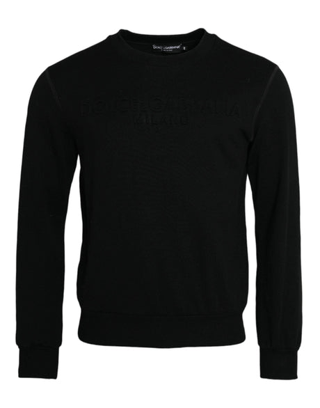 Dolce & Gabbana Black Cotton Long Sleeves Sweatshirt Sweater - Hilstor