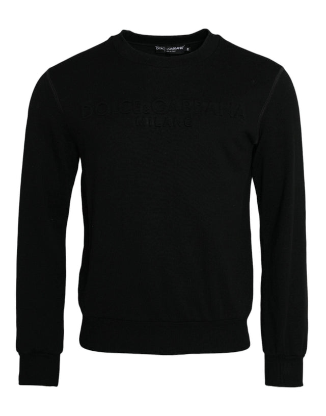 Dolce & Gabbana Black Cotton Long Sleeves Sweatshirt Sweater - Hilstor