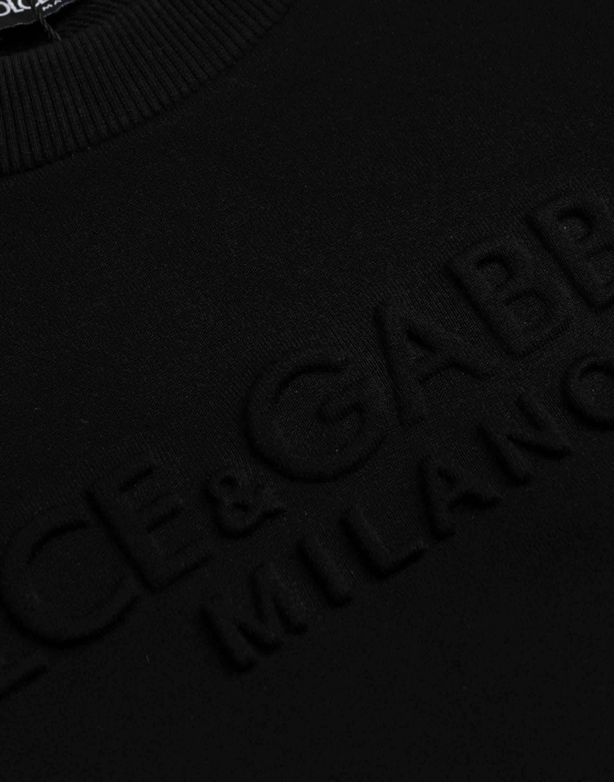 Dolce & Gabbana Black Cotton Long Sleeves Sweatshirt Sweater - Hilstor