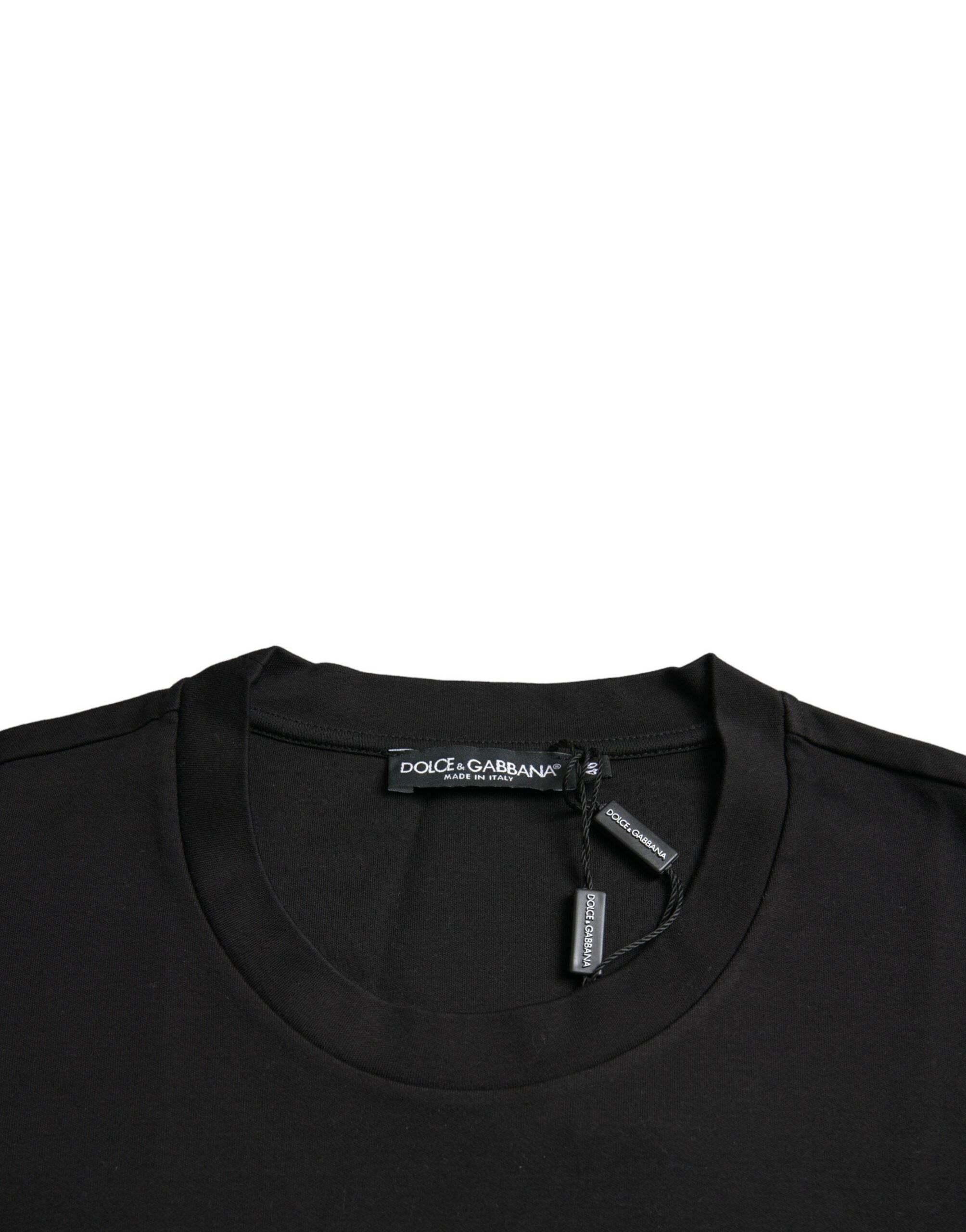Dolce & Gabbana Black With Love Always Crew Neck Top T-shirt - Hilstor