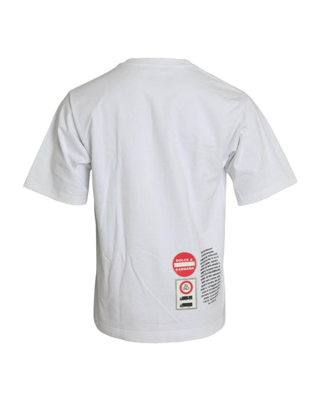 Dolce & Gabbana White Amor Heart Cotton Crewneck Short Sleeve T-shirt - Hilstor
