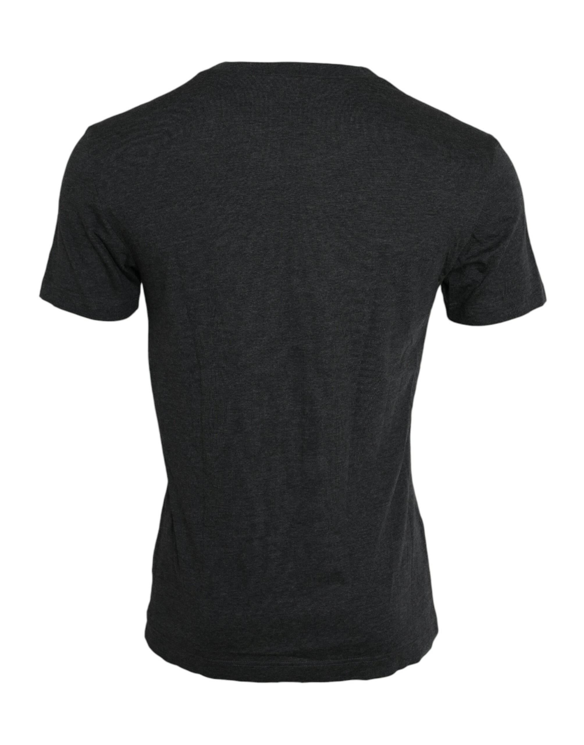 Dolce & Gabbana Gray Logo Print Crewneck Short Sleeve T-shirt - Hilstor