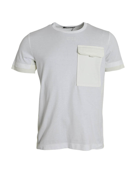Dolce & Gabbana White Cotton Pocket Short Sleeves T-shirt - Hilstor