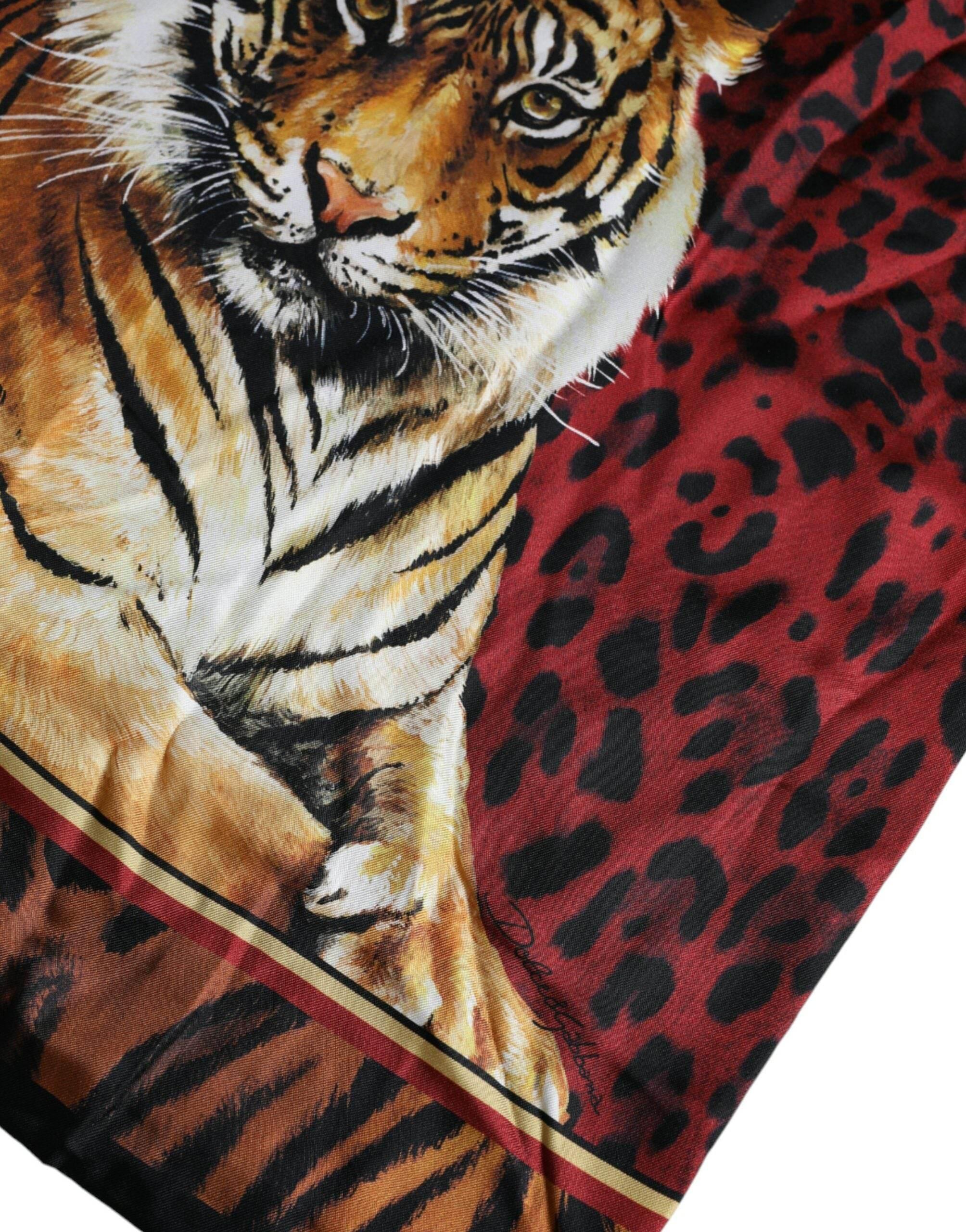 Dolce & Gabbana Multicolor Tiger Print Cotton Short Sleeves T-shirt - Hilstor