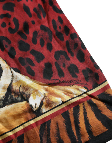 Dolce & Gabbana Multicolor Tiger Print Cotton Short Sleeves T-shirt - Hilstor