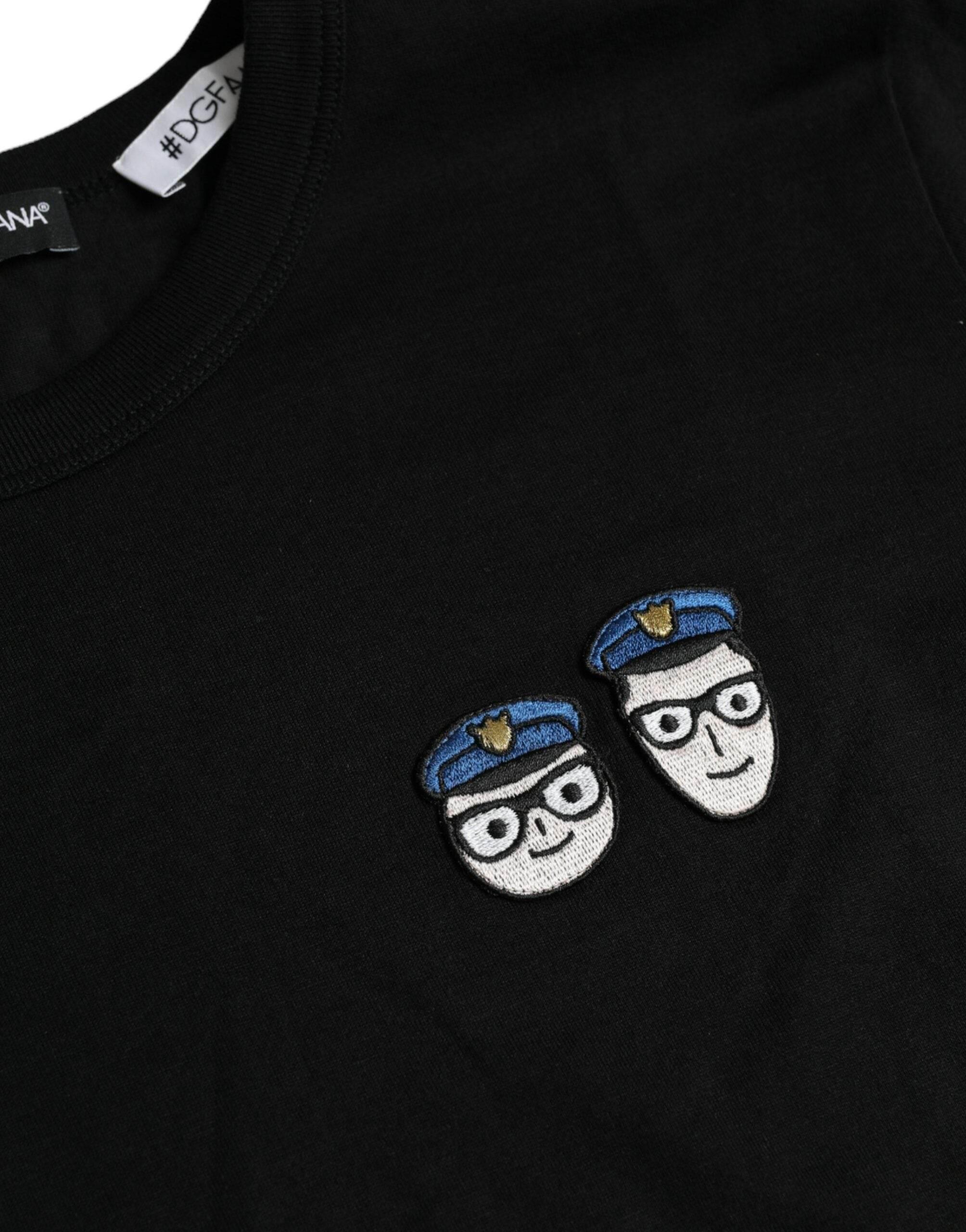 Dolce & Gabbana Black #DGFamily Cotton Crew Neck T-shirt - Hilstor