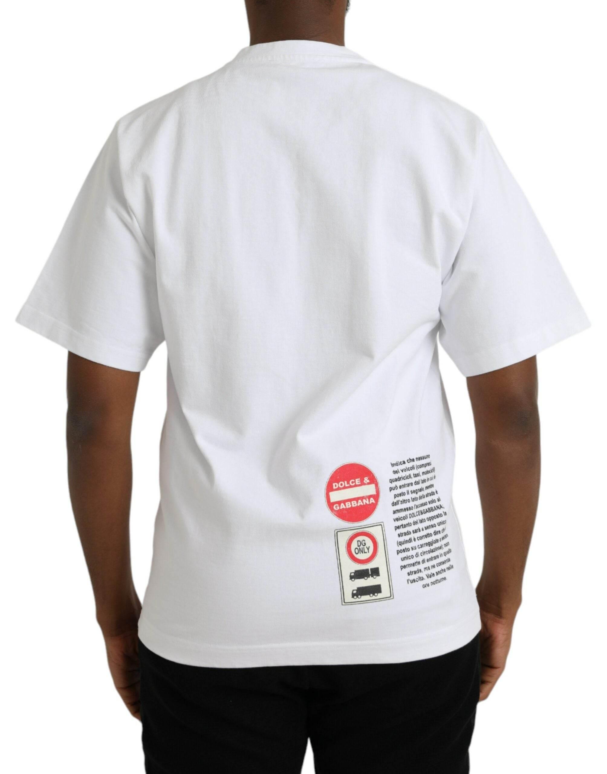 Dolce & Gabbana White Amor Heart Cotton Crewneck Short Sleeve T-shirt - Hilstor
