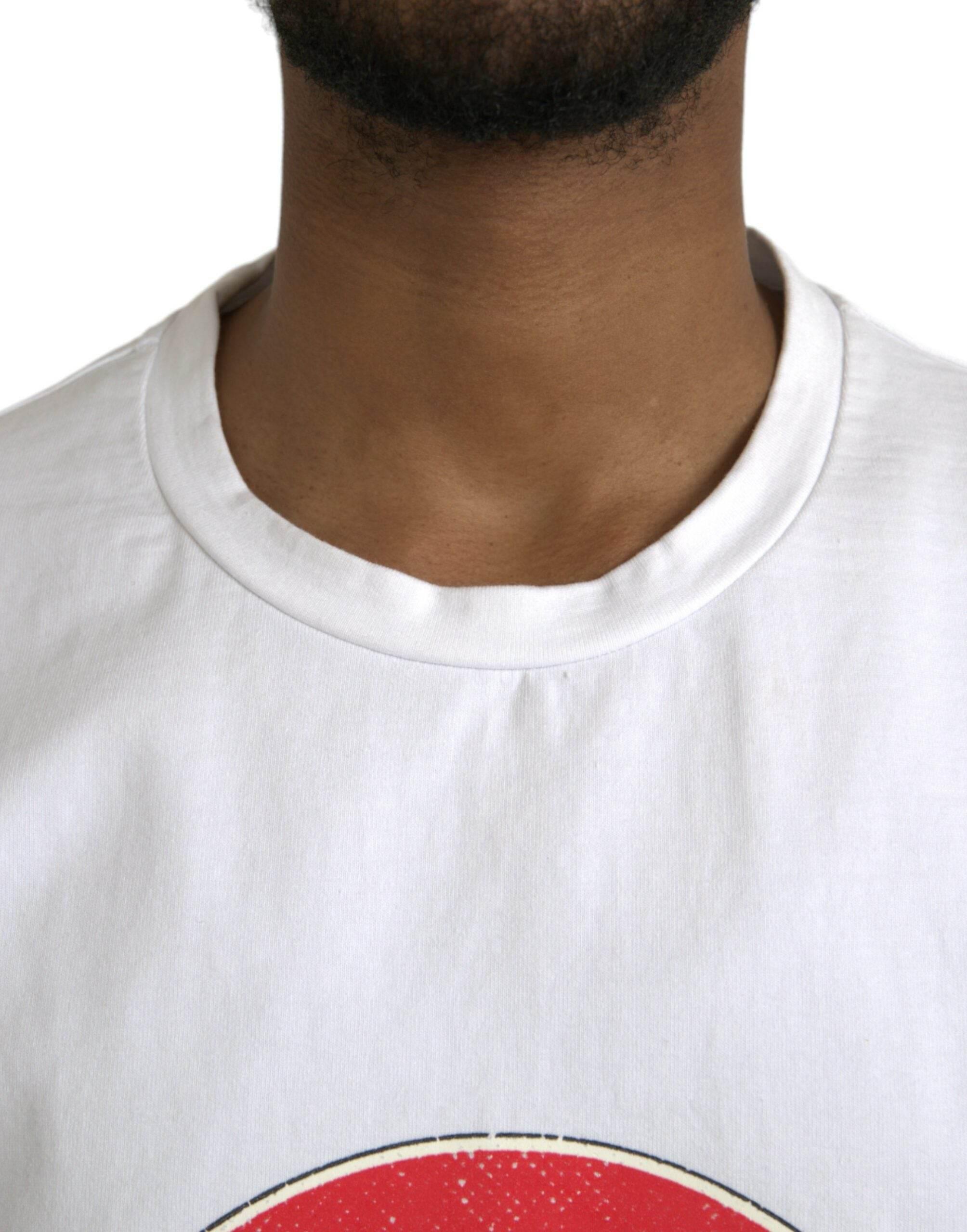 Dolce & Gabbana White Amor Heart Cotton Crewneck Short Sleeve T-shirt - Hilstor