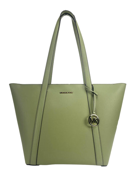Michael Kors Large Pratt Shoulder Zip Tote Bag Light Sage - Hilstor
