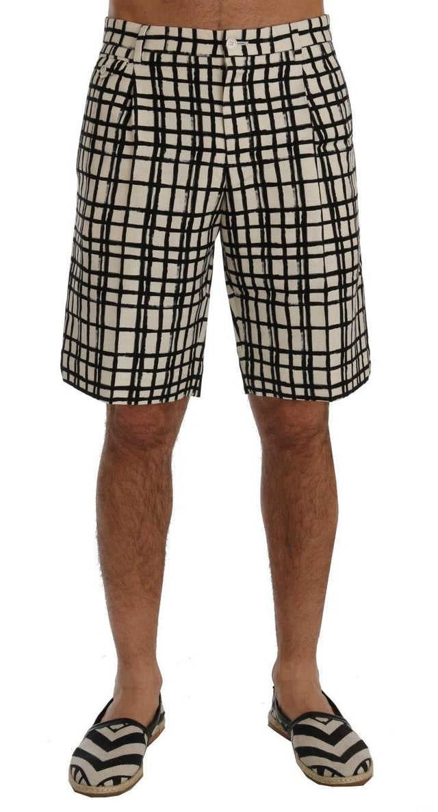 Dolce & Gabbana Elegant Striped Cotton-Linen Shorts - Hilstor