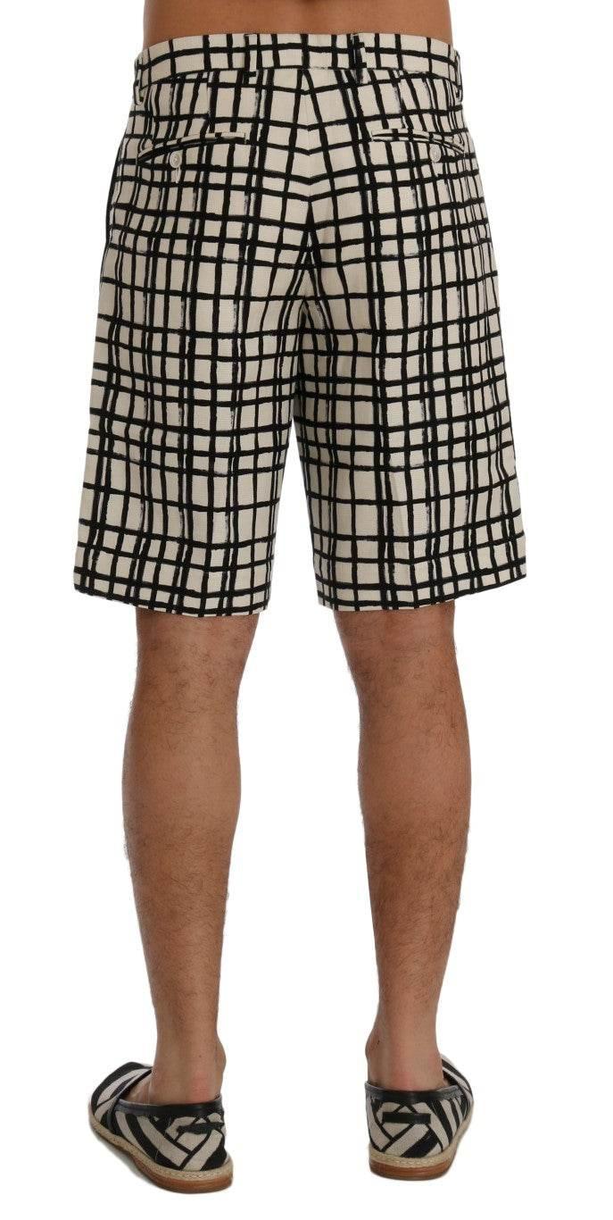 Dolce & Gabbana Elegant Striped Cotton-Linen Shorts - Hilstor