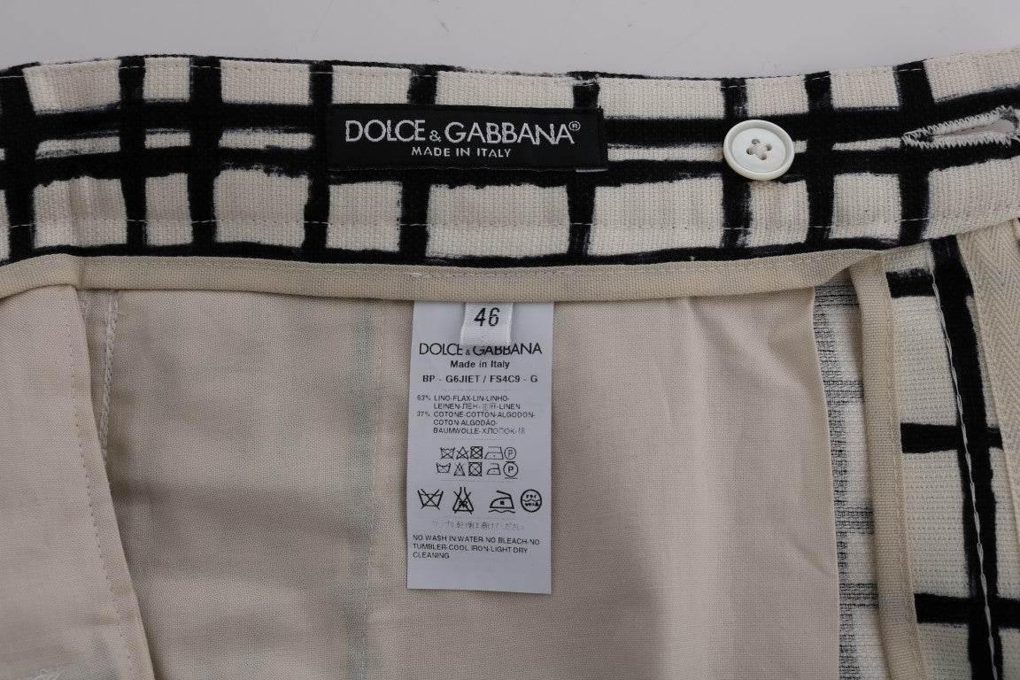 Dolce & Gabbana Elegant Striped Cotton-Linen Shorts - Hilstor