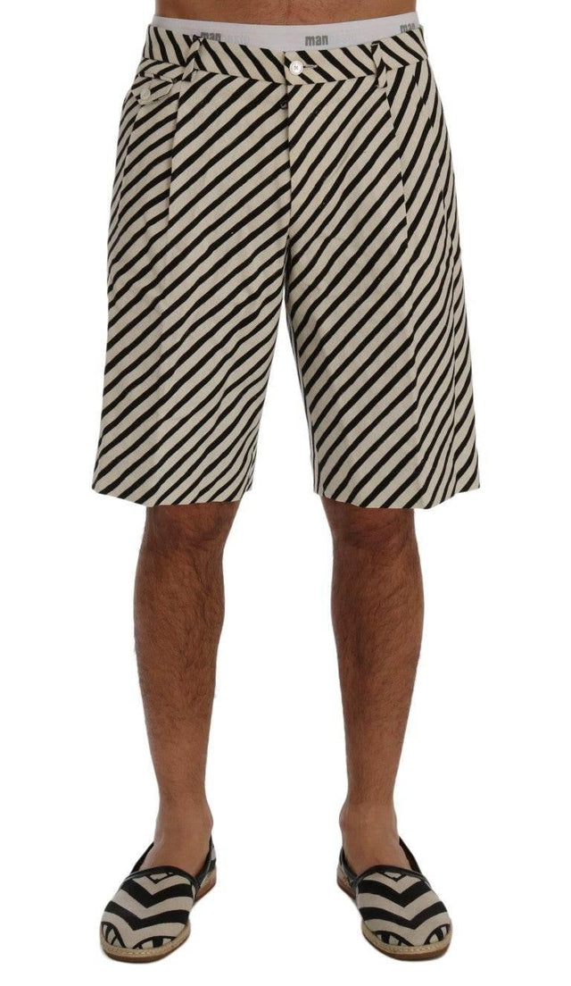 Dolce & Gabbana Striped Hemp Casual Shorts - Hilstor