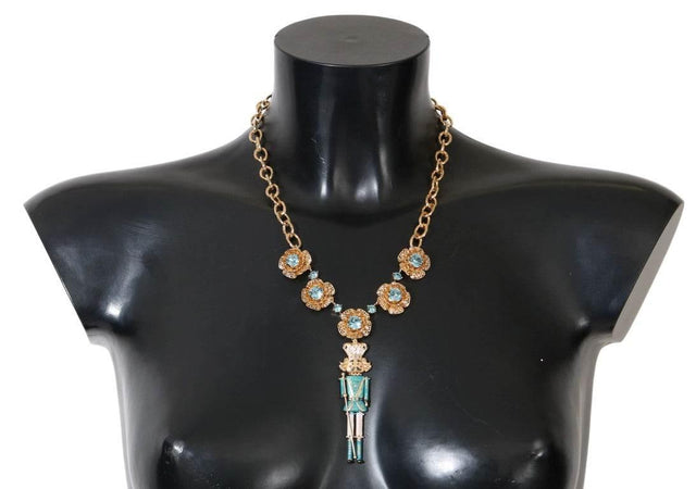 Dolce & Gabbana Elegant Gold Crystal Statement Necklace - Hilstor