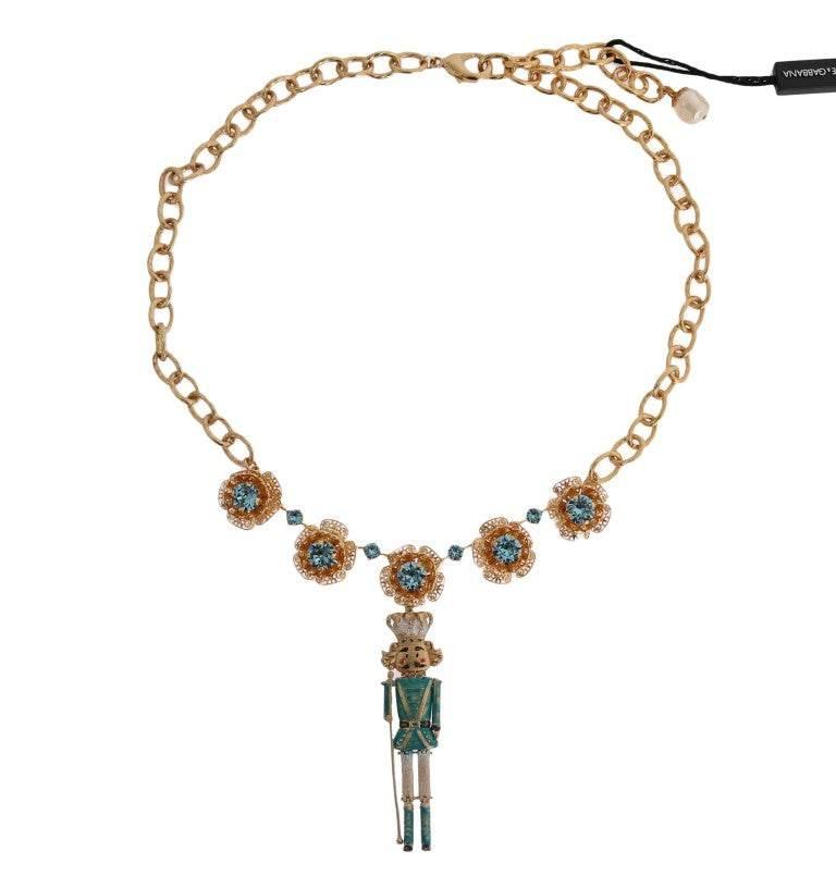 Dolce & Gabbana Elegant Gold Crystal Statement Necklace - Hilstor