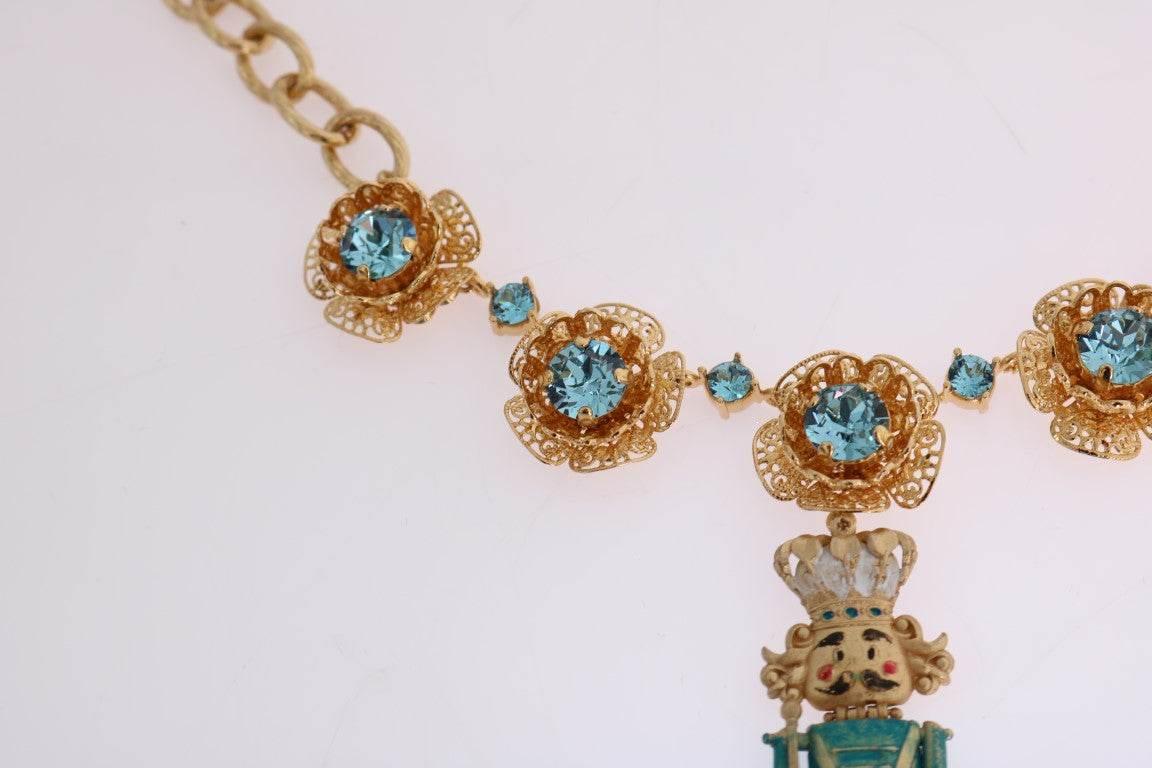 Dolce & Gabbana Elegant Gold Crystal Statement Necklace - Hilstor