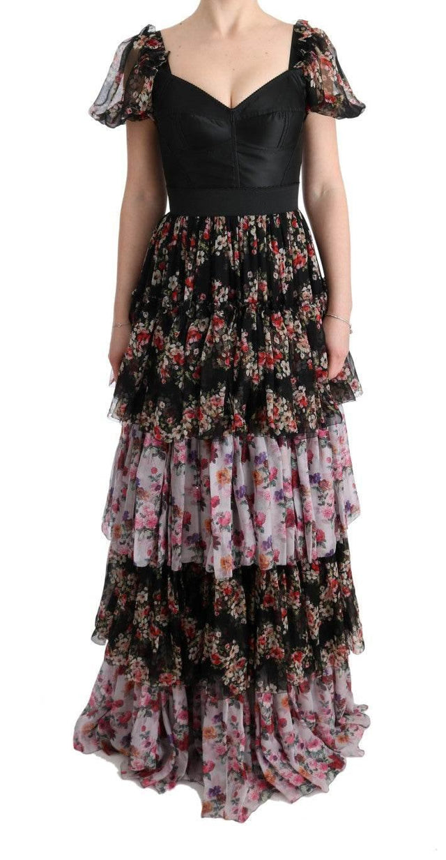 Dolce & Gabbana Elegant Floral Shift Dress in Multicolor Silk Blend - Hilstor
