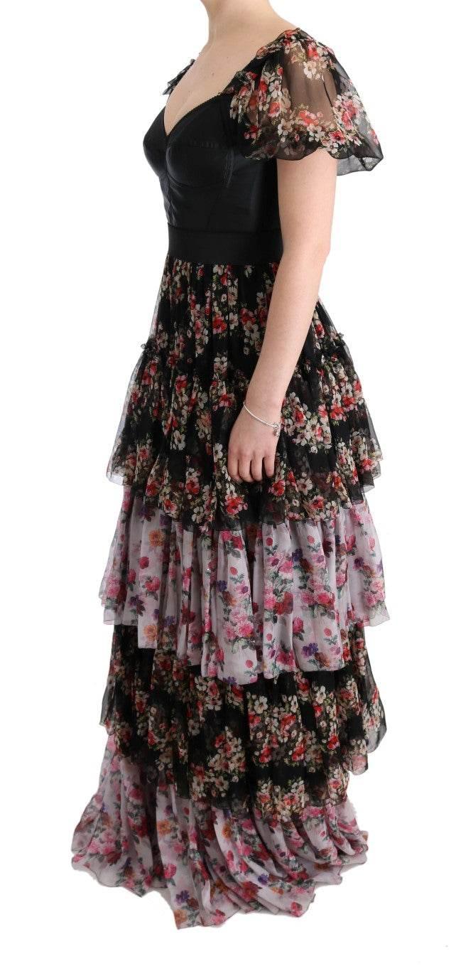 Dolce & Gabbana Elegant Floral Shift Dress in Multicolor Silk Blend - Hilstor