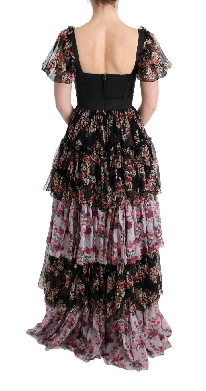 Dolce & Gabbana Elegant Floral Shift Dress in Multicolor Silk Blend - Hilstor