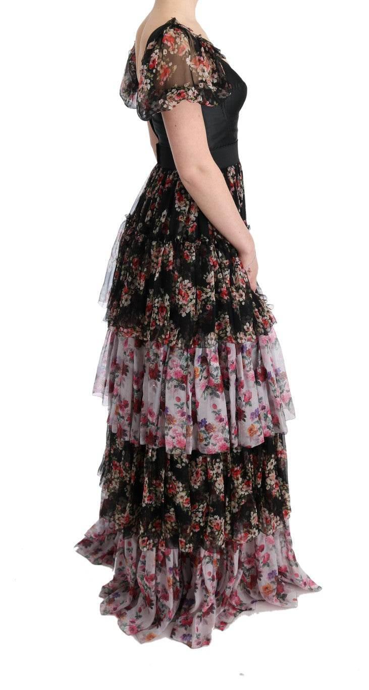 Dolce & Gabbana Elegant Floral Shift Dress in Multicolor Silk Blend - Hilstor