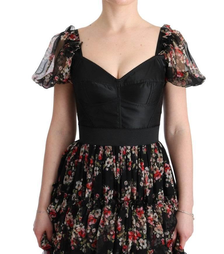 Dolce & Gabbana Elegant Floral Shift Dress in Multicolor Silk Blend - Hilstor