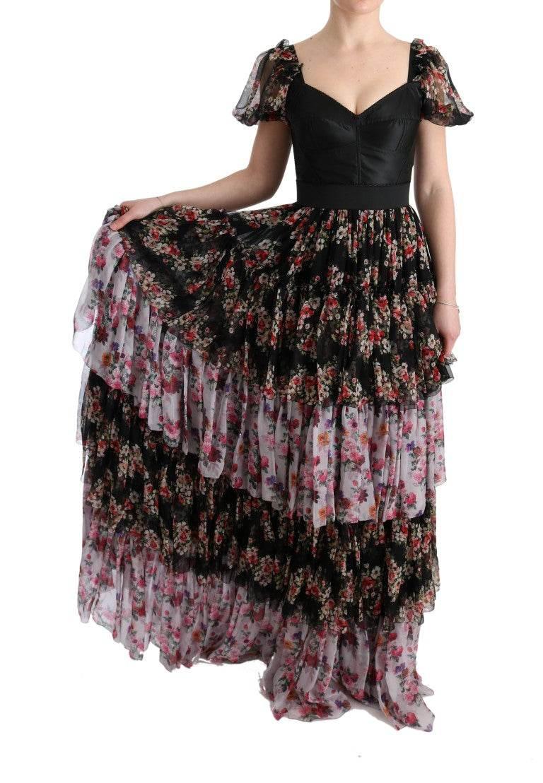 Dolce & Gabbana Elegant Floral Shift Dress in Multicolor Silk Blend - Hilstor