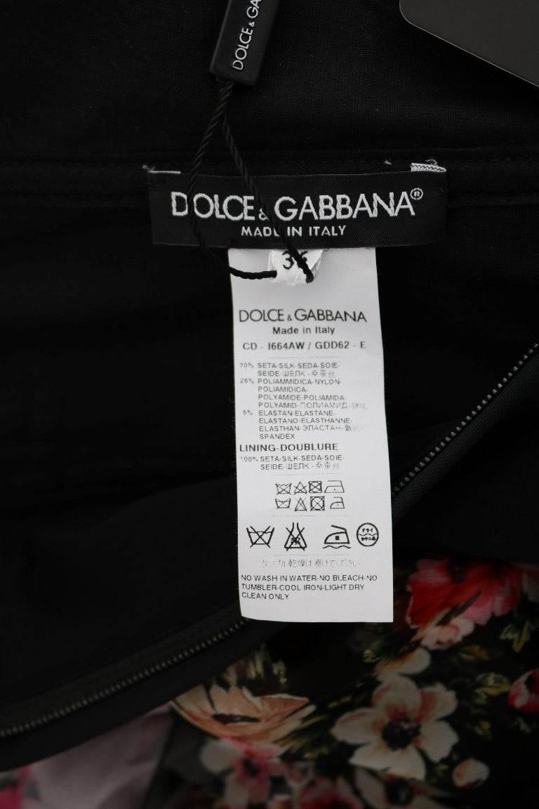 Dolce & Gabbana Elegant Floral Shift Dress in Multicolor Silk Blend - Hilstor