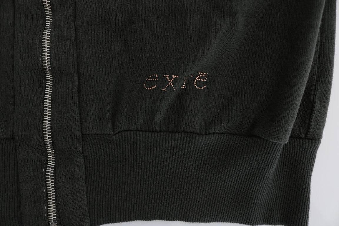 Exte Gray Top Hooded Cotton Zipper Sweater - Hilstor