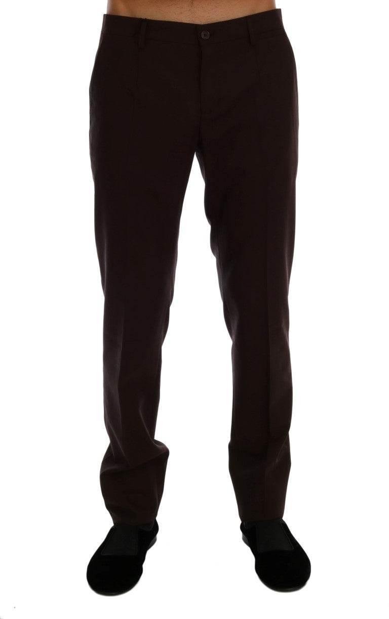 Dolce & Gabbana Elegant Slim Fit Formal Trousers in Purple - Hilstor