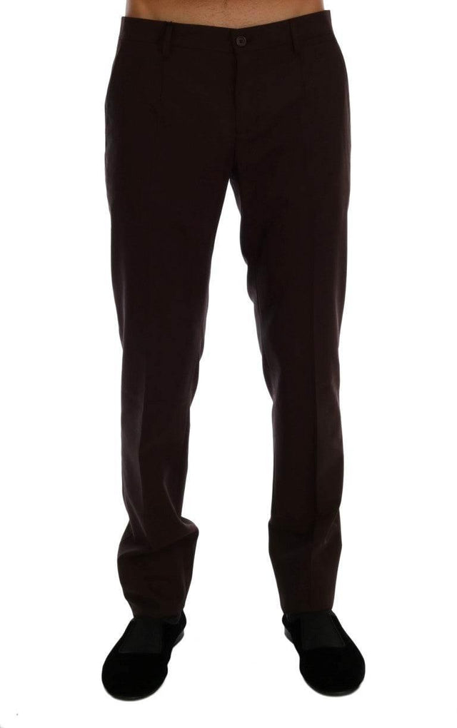 Dolce & Gabbana Elegant Slim Fit Formal Trousers in Purple - Hilstor